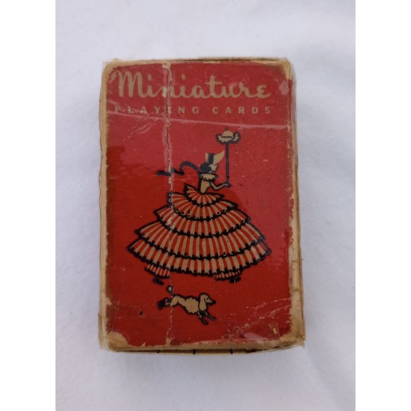 Other - Vintage Mini Playing Cards Dancing Lady Parasol with Poodle - 1930s